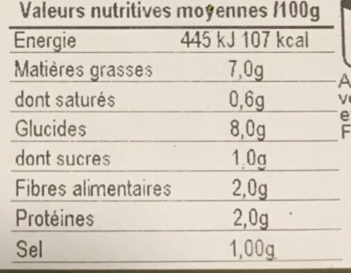 PIEMONTAISE NATURE - Nutrition facts - fr
