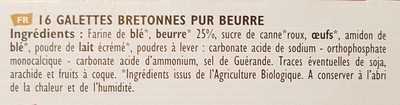 Biscuit Filet-bleu Galette Bretonne Bio - Ingrediënten - fr
