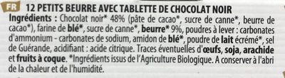 Filet Bleu - Petit Beurre Bio Avec Tablette De Chocolat - Ingrediënten - fr