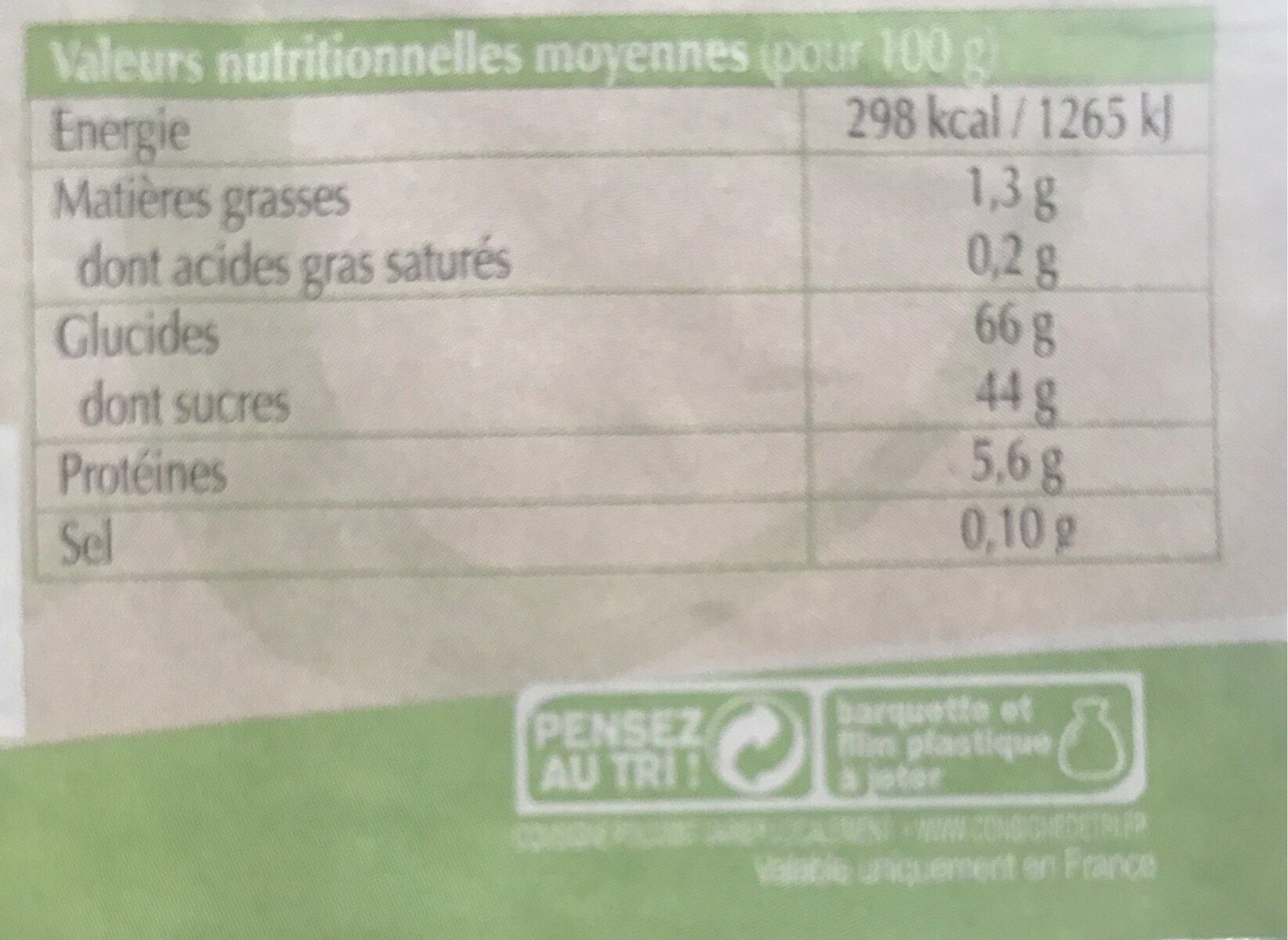12 canelés bio - Nutrition facts - fr