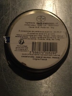Caviar - Ingredients