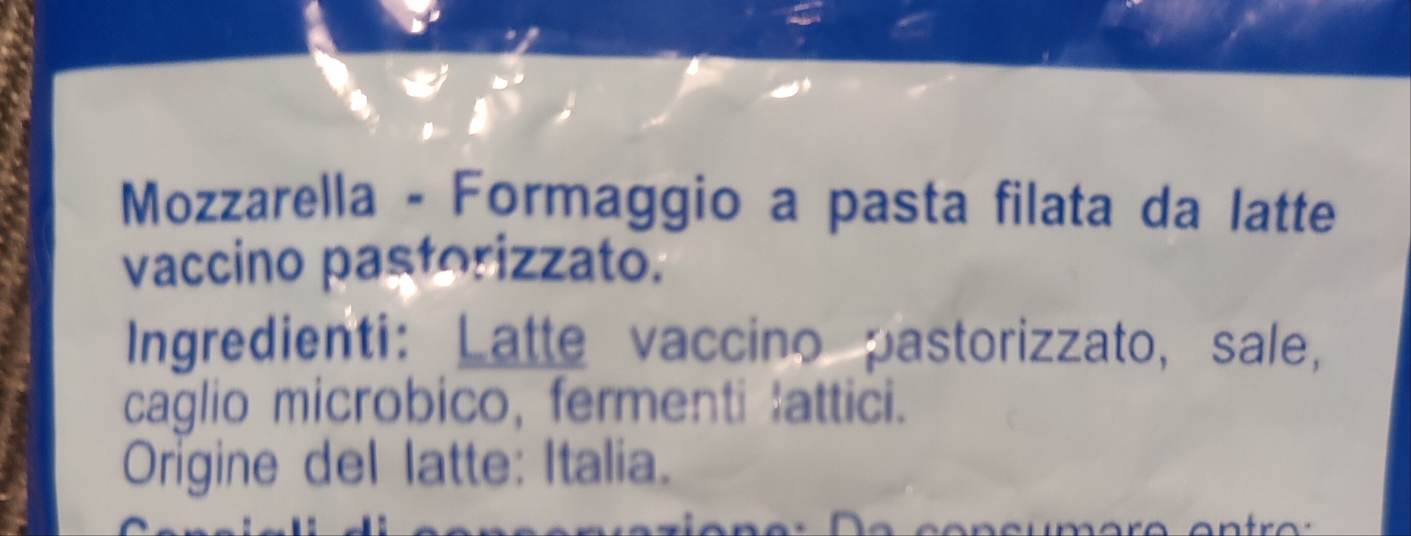 Mozzarella - Ingredienti