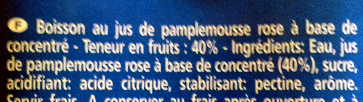 Pamplemousse Boisson aux fruits - Ingrediënten - fr