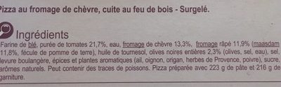 Pizza cuite au FEU DE BOIS chèvre - Ingredients - fr
