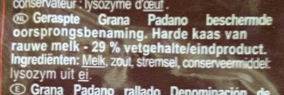 Grana Padano râpé - Ingrediënten