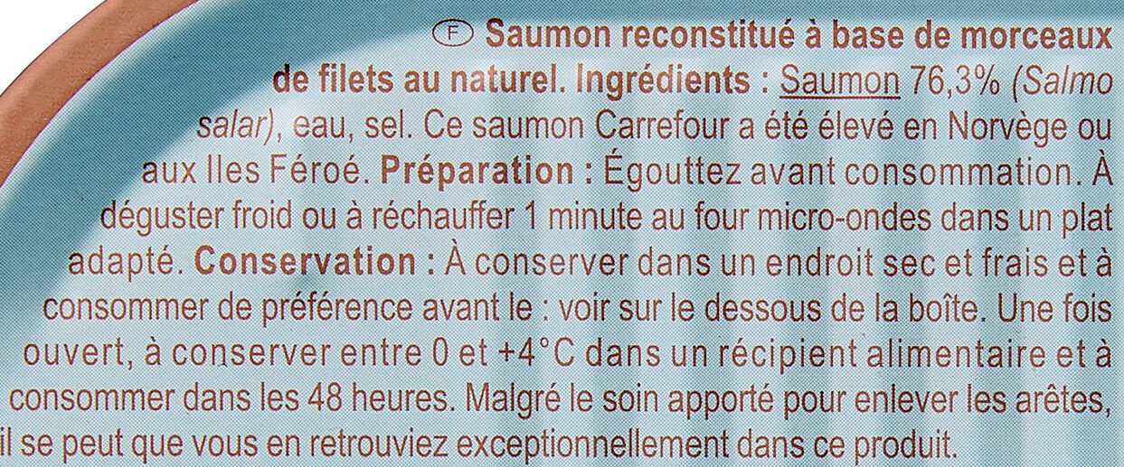 Saumon au naturel - Ingredienti - fr