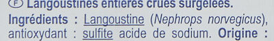Langoustines entières crues - Ingredients - fr