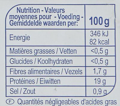 Langoustines entières crues - Nutrition facts - fr