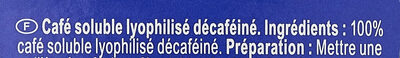 Decaffeinato - Ingredienti - fr