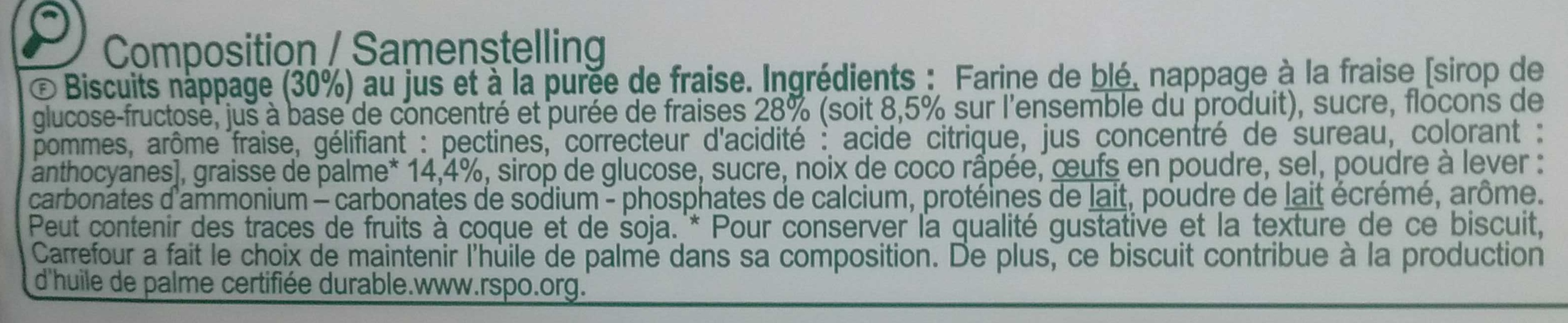 Biscuits tartelettes fraise - Ingredients - fr