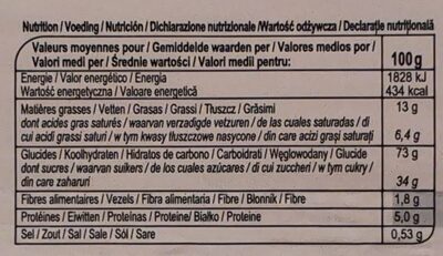 Biscuits tartelettes fraise - Valori nutrizionali - fr