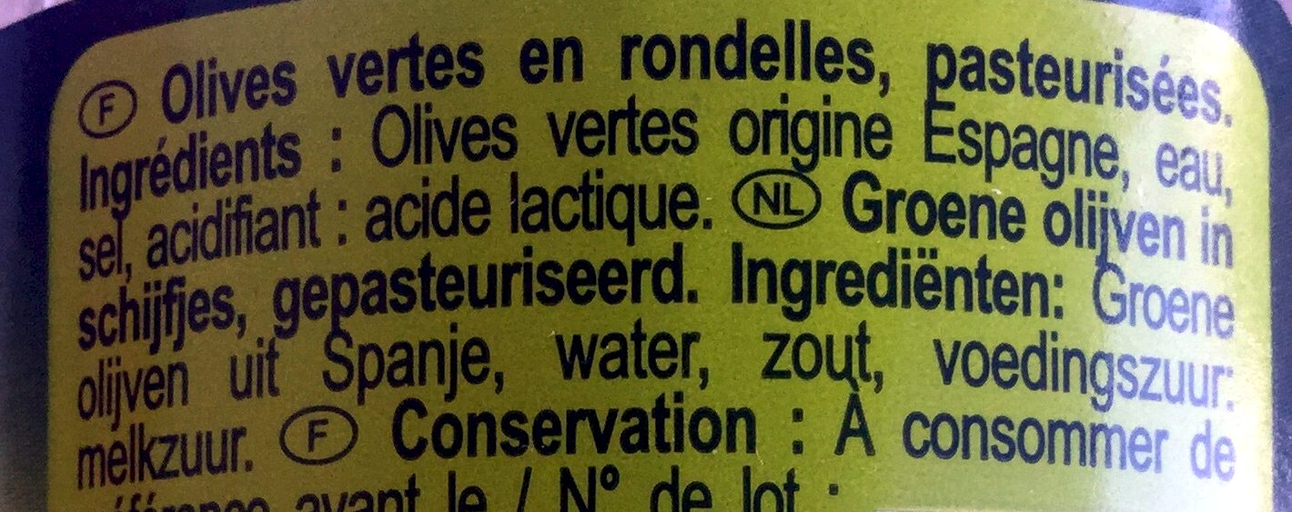 Olives vertes - Ingrediënten - fr