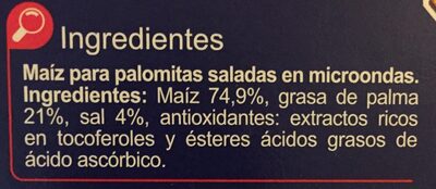 Palomitas Saladas - Ingredients - es