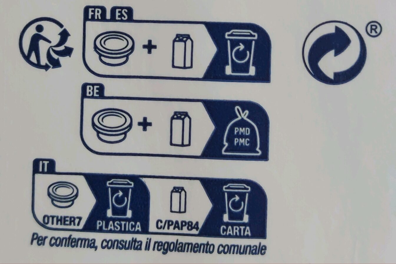 Orange Jus à base de concentré - Istruzioni per il riciclaggio e/o informazioni sull'imballaggio - fr