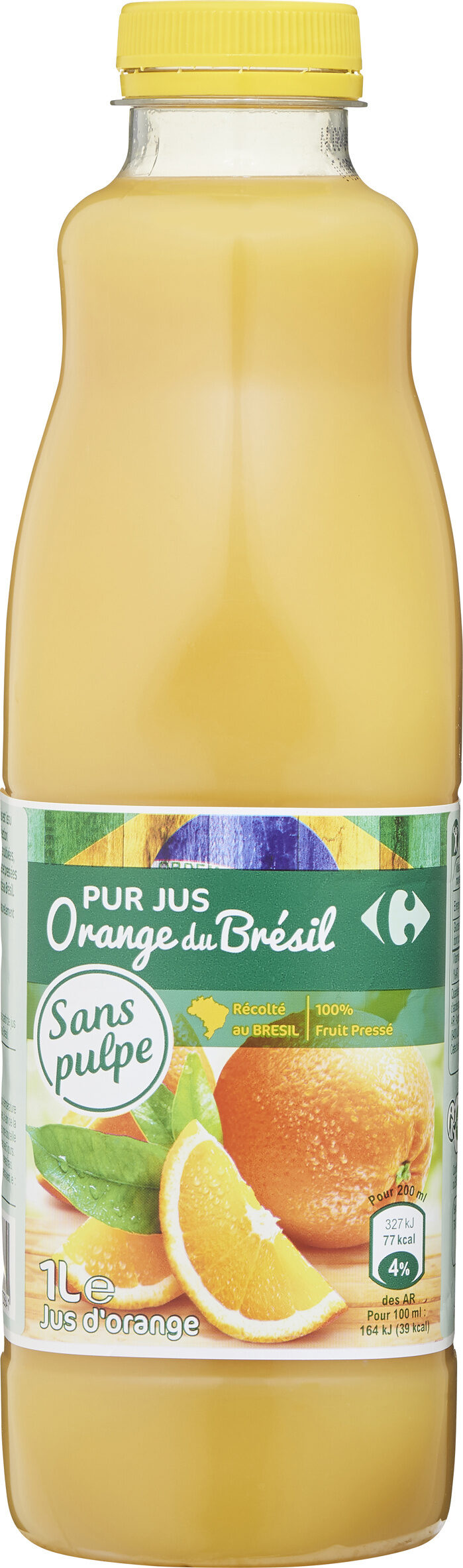 100% pur jus orange du brésil sans pulpe - Product - fr