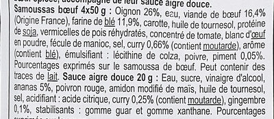Samoussas bœuf - Ingrediënten - fr