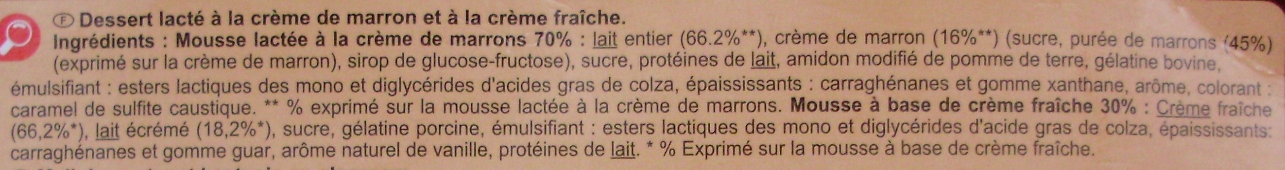 Mousse à la Liégeoise - Ingrediënten - fr