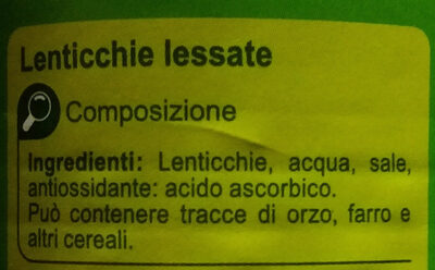 Lenticchie - Ingredienti