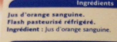 Orange sanguin 100 % pur fruit pressé - Ingredients - fr