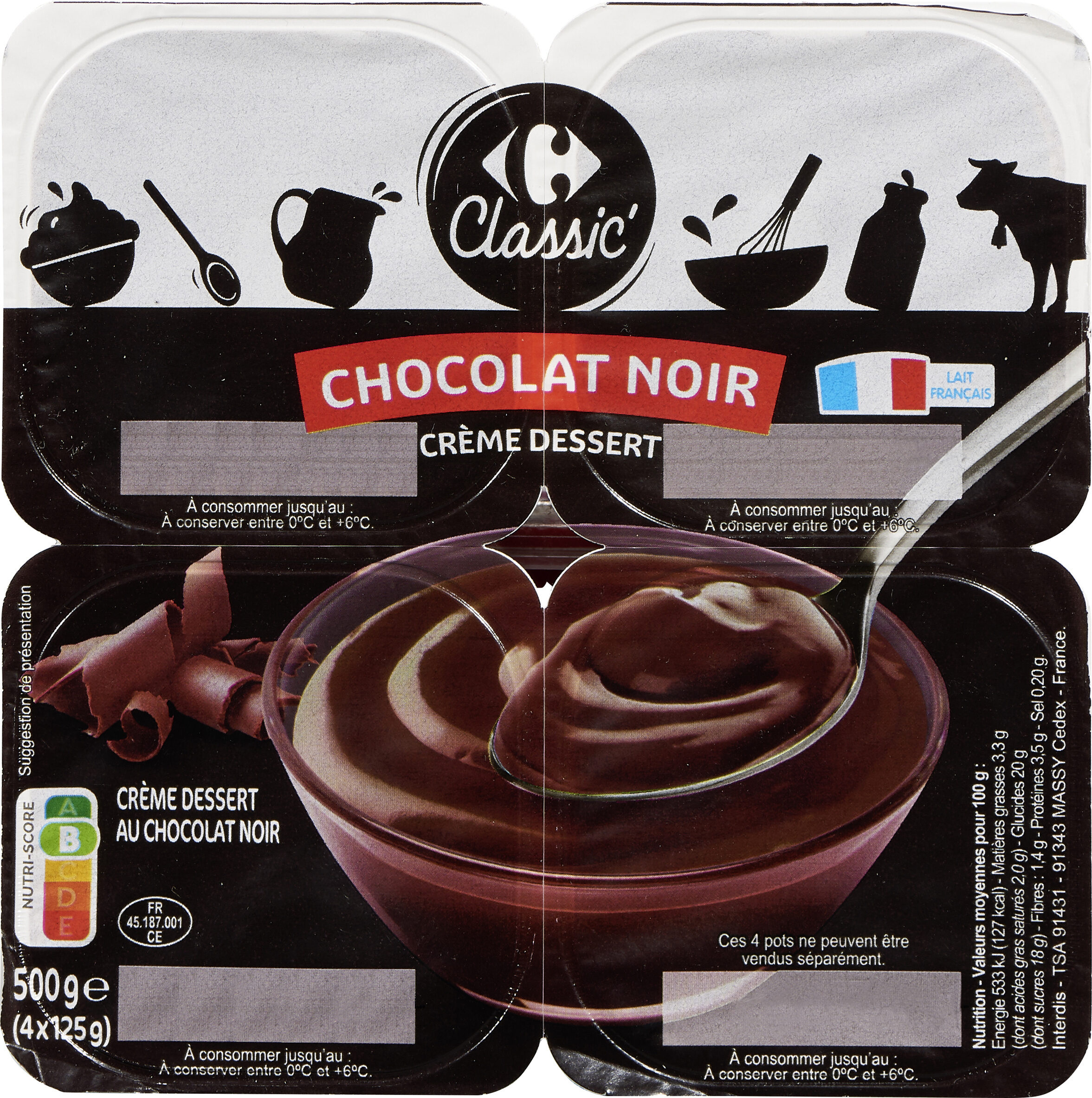 Crème dessert chocolat noir - نتاج - fr
