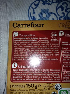 Bouillon SAVEUR POT-AU-FEU - Ingredients