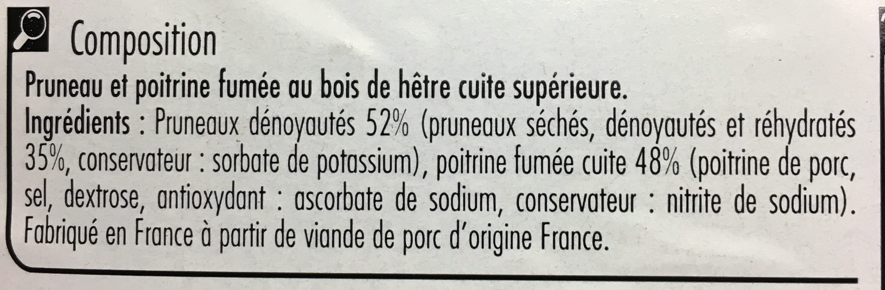 Bouchées apéritives au pruneaux & lard fumé - Ingredients - fr