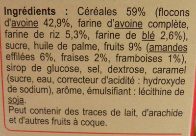 Crunchy Muesli Fruits rouges & Amandes - Ingrédients