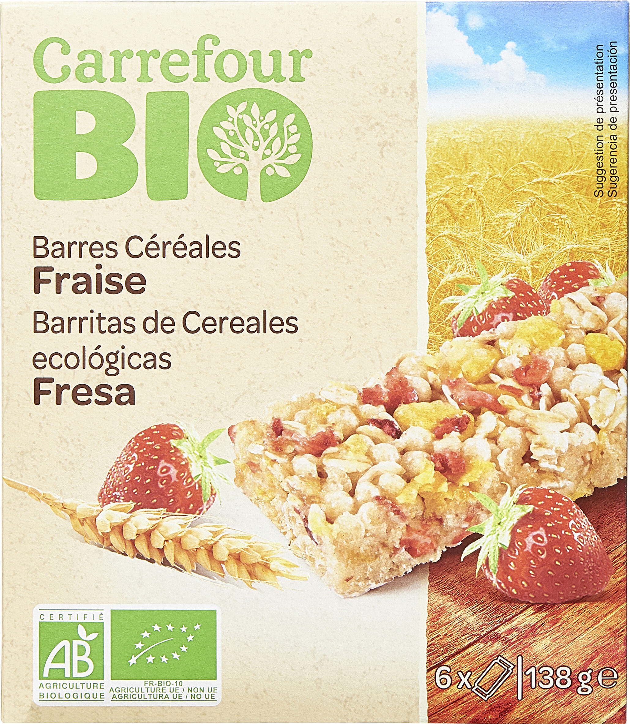 Barres céréalières aux fraises lyophilisées BIO - Produkt - fr