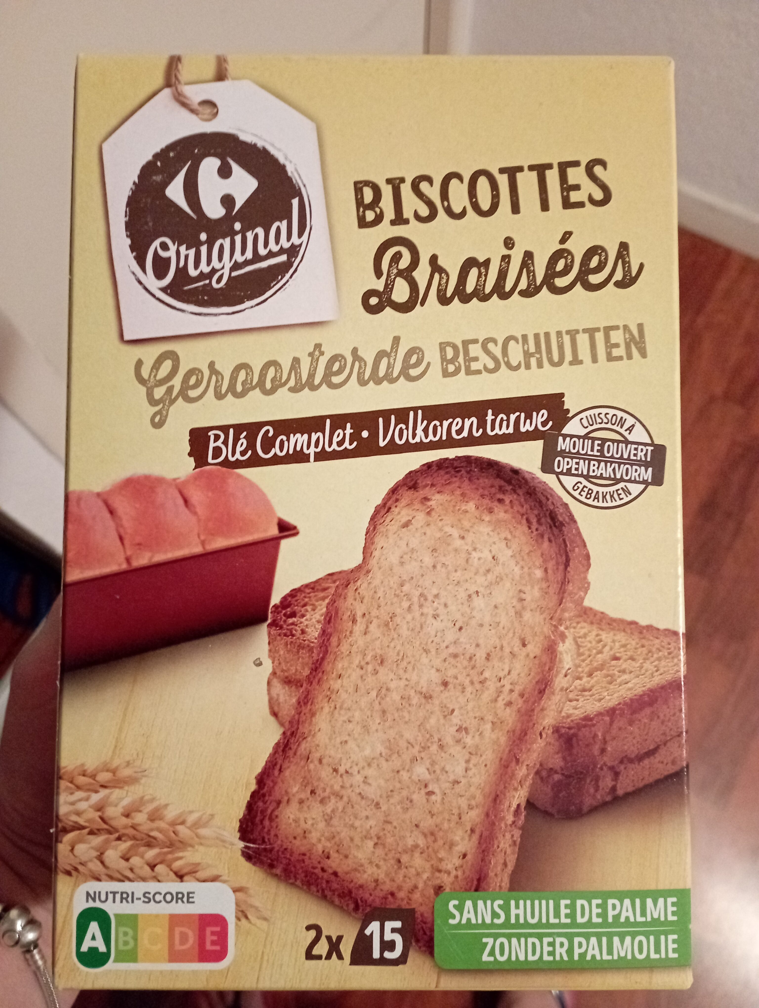 Biscottes braisées farine complete - Produit
