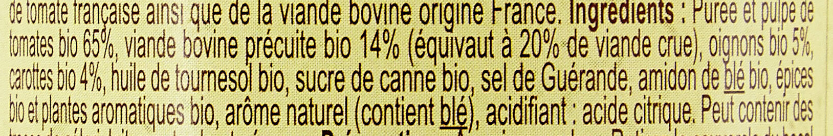 Sauce Bolognaise - Ingredientes - fr
