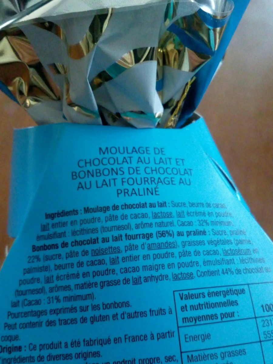 Chocolat au lait garni oeufs saveur praline - Ingredients - fr