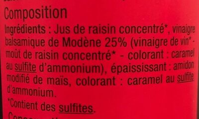 Douceur à base d'aceto balsamico di modena IGP - Ingredients - fr