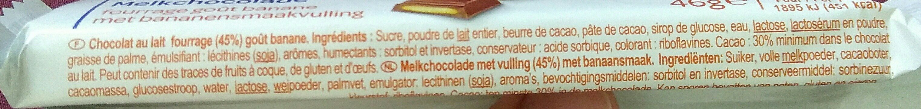 Chocolat au lait - Ingrédients