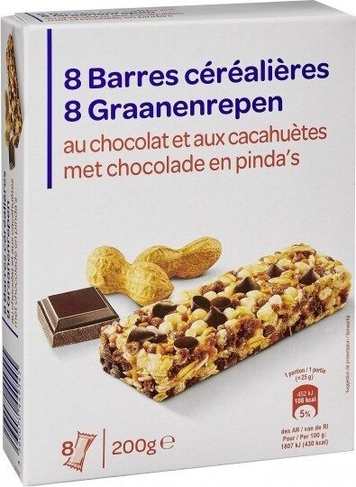 Barres céréalières au chocolat et aux cacahuètes - Product - fr
