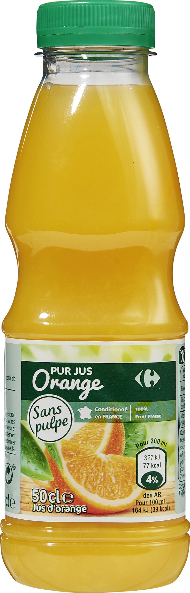 100% pur jus jus d'orange sans pulpe - Produit