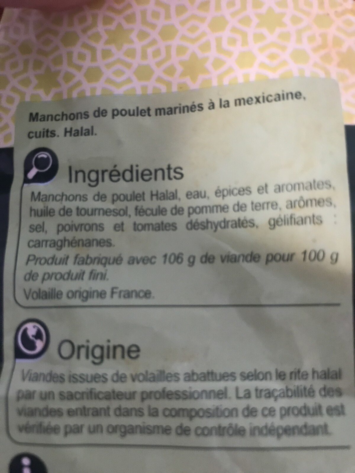 Grignottes de Poulet à la Mexicaine Halal - Ingrediënten - fr