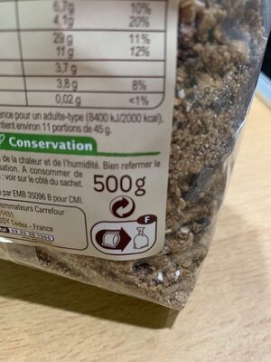 Muesli croustillant chocolat - Recycling instructions and/or packaging information - fr