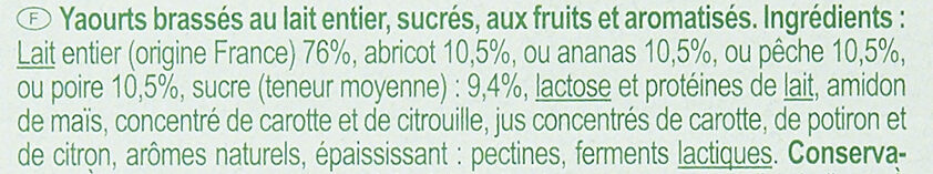 Abricot Ananas Pêche Poire - Ingredients - fr