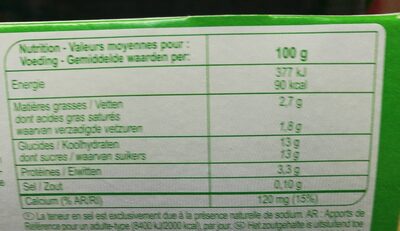 Abricot Ananas Pêche Poire - Nutrition facts - fr