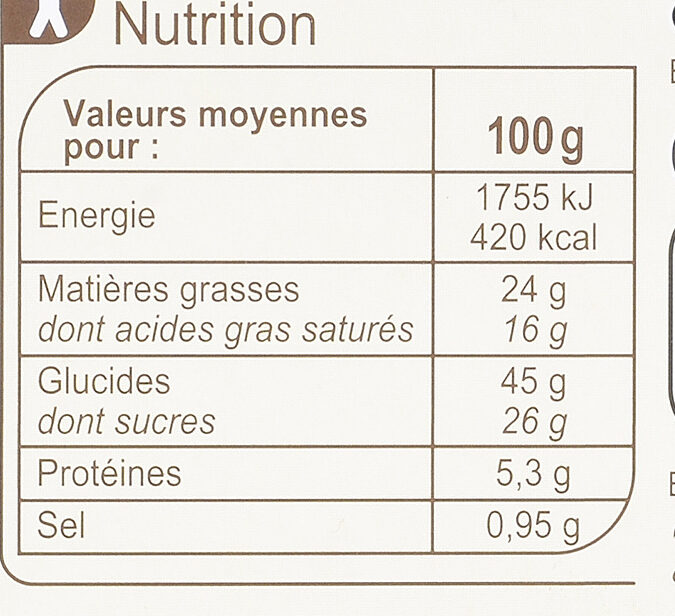 Quatre-Quarts Pur beurre - Nutrition facts - fr