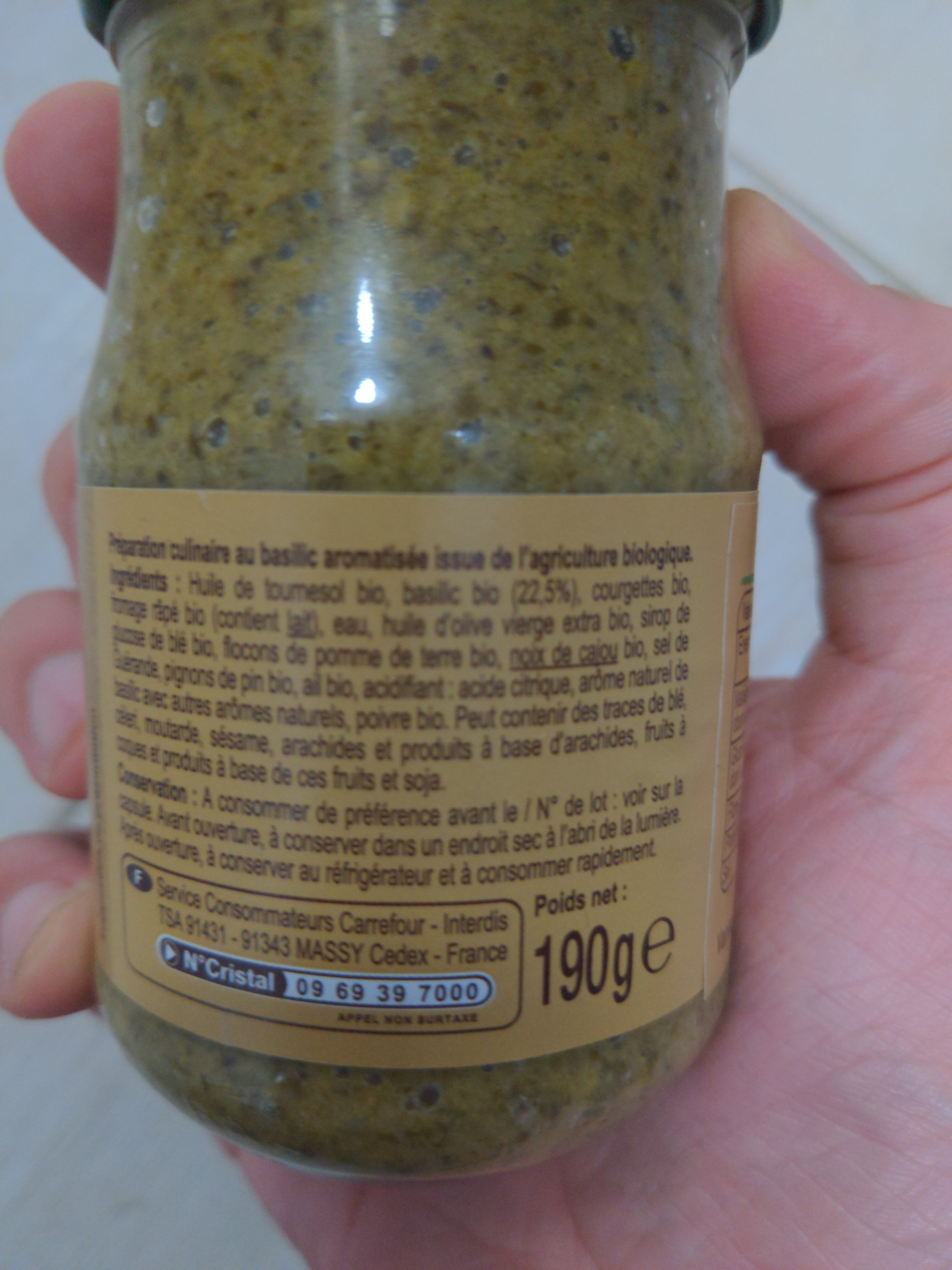 Sauce Pesto vert - Ingrédients