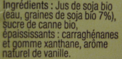 Boisson soja Saveur vanille bio - Ingredients - fr