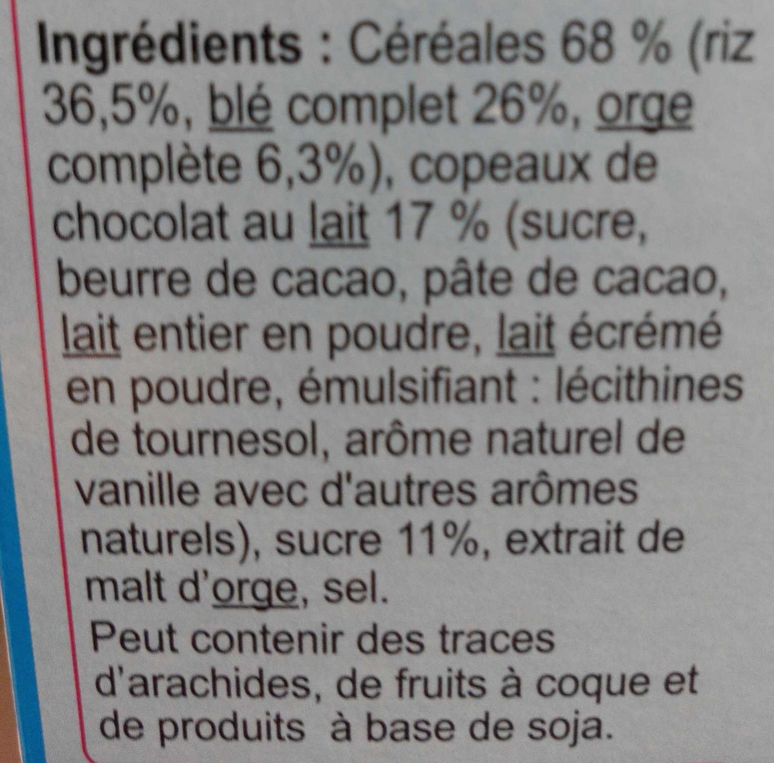 Stylesse CHOCOLAT AU LAIT - Ingredienti - fr