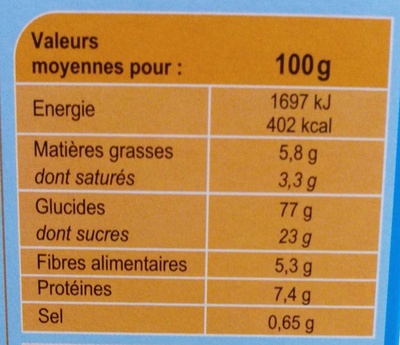 Stylesse CHOCOLAT AU LAIT - Valori nutrizionali - fr