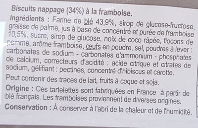 Tartelette goût framboise - Ingredients - fr