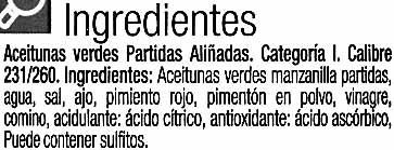 Aceitunas aliñadas - Ingredients