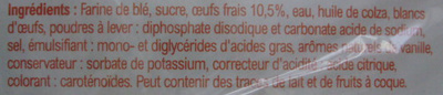 Barre patissière - Ingredientes - fr