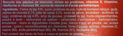 Biscuit aux pépites de chocolat - Ingredients - fr