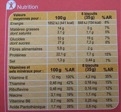 Biscuit aux pépites de chocolat - Valori nutrizionali - fr