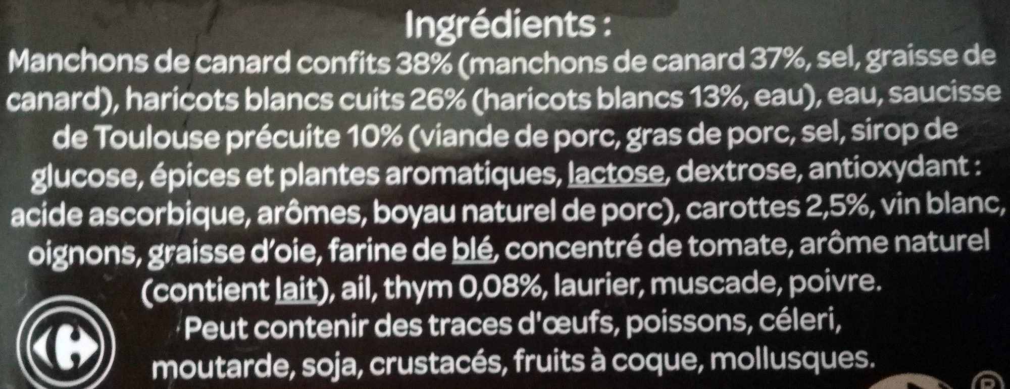 Cassoulet au Confit de Canard - Ingrédients